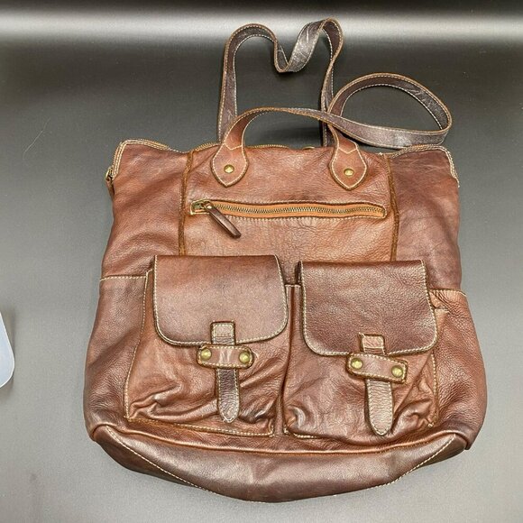 Costanza Rota Made in Italy Genuine Leather Brown Backpack - Picture 1 of 10